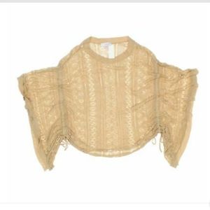 Girls Loop 18 gold oversized poncho shirt